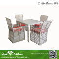 Treasures Outdoor Furniture Comfortable Alum Rattan Dining Table Set for Outdoor